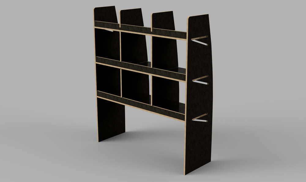 Sprinter MWB 2018 Onwards - Pigeonhole Driver's Side Front Brown Phenolic Shelving Unit