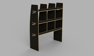 Sprinter MWB 2018 Onwards - Pigeonhole Passenger's Side Rear Brown Phenolic Shelving Unit