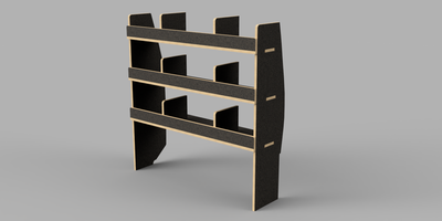 Vivaro SWB Crew 2019 Onwards - Pigeonhole Driver's Side Rear Brown Phenolic Shelving Unit