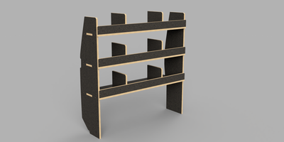 Vivaro LWB 2019 Onwards - Pigeonhole Passenger's Side Rear Brown Phenolic Shelving Unit