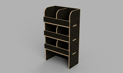 Berlingo LWB Crew 2018 Onwards - Pigeonhole Driver's Side Rear Brown Phenolic Shelving Unit