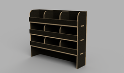 Doblo LWB 2022 Onwards - Pigeonhole Driver's Side Full Side Brown Phenolic Shelving Unit