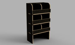 Townstar LWB 2022 Onwards - Pigeonhole Passenger's Side Rear Brown Phenolic Shelving Unit