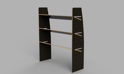 Sprinter SWB 2018 Onwards - Angled Driver's Side Front Brown Phenolic Shelving Unit