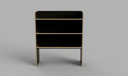 Custom LWB 2023 Onwards - Angled Bulkhead Brown Phenolic Shelving Unit
