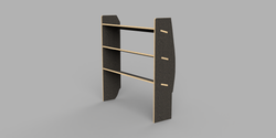 Vivaro SWB 2019 Onwards - Angled Driver's Side Front Brown Phenolic Shelving Unit