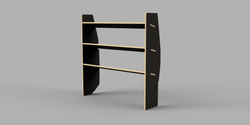 Vivaro SWB 2019 Onwards - Angled Driver's Side Rear Brown Phenolic Shelving Unit
