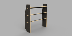 Vivaro SWB 2019 Onwards - Angled Passenger's Side Rear Brown Phenolic Shelving Unit