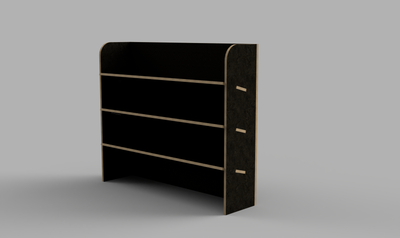 Berlingo SWB 2018 Onwards - Angled Driver's Side Full Side Brown Phenolic Shelving Unit