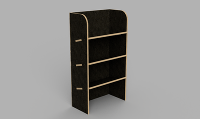 Caddy LWB 2020 Onwards - Angled Passenger's Side Rear Brown Phenolic Shelving Unit