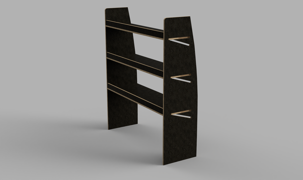 Interstar SWB 2010 Onwards - Straight Driver's Side Front Brown Phenolic Shelving Unit