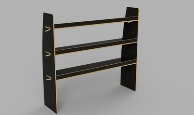 Interstar XLWB 2010 Onwards - Straight Passenger's Side Rear Brown Phenolic Shelving Unit