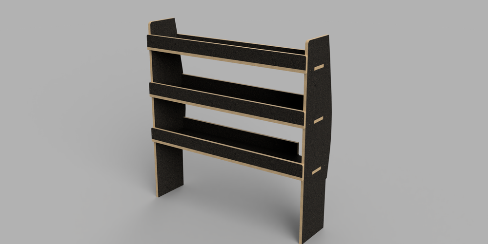 Vivaro SWB 2019 Onwards - Straight Driver's Side Front Brown Phenolic Shelving Unit