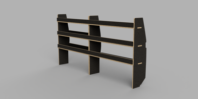 Vito XLWB 2015 Onwards - Straight Driver's Side Full Side Brown Phenolic Shelving Unit