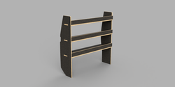 Vito XLWB Crew 2015 Onwards - Straight Passenger's Side Rear Brown Phenolic Shelving Unit