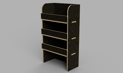 Partner LWB Crew 2018 Onwards - Straight Driver's Side Rear Brown Phenolic Shelving Unit