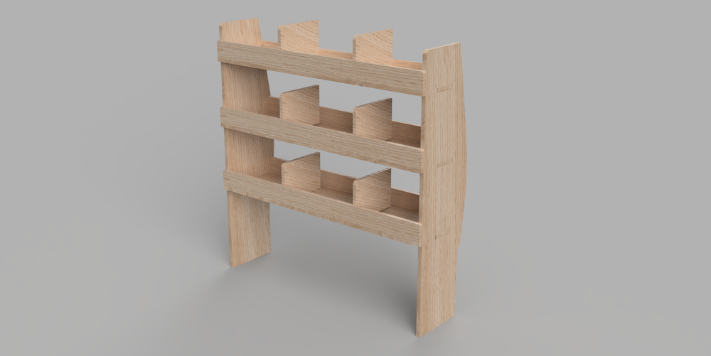 Scudo LWB 2022 Onwards - Pigeonhole Driver's Side Front Plywood Shelving Unit