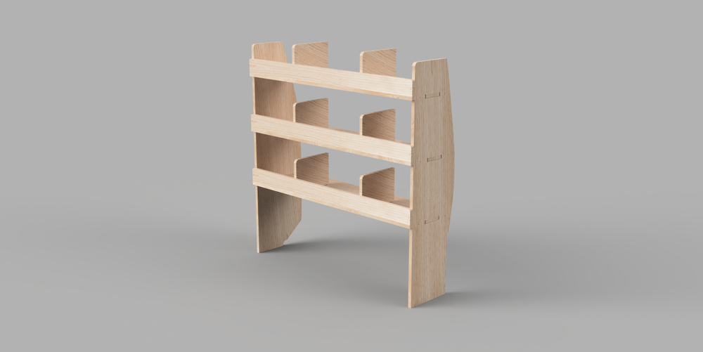 Scudo MWB Crew 2022 Onwards - Pigeonhole Driver's Side Rear Plywood Shelving Unit