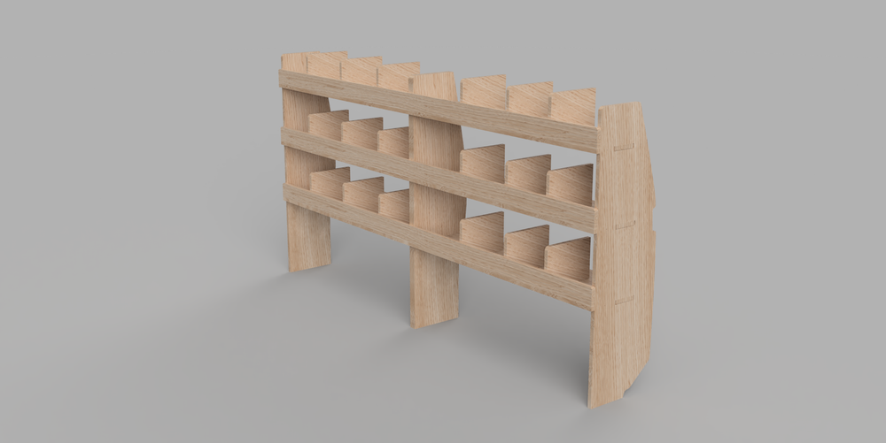 Vito XLWB 2015 Onwards - Pigeonhole Driver's Side Full Side Plywood Shelving Unit