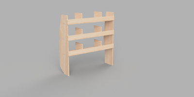 Vivaro SWB Crew 2019 Onwards - Pigeonhole Passenger's Side Rear Plywood Shelving Unit