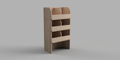 Berlingo SWB 2018 Onwards - Pigeonhole Passenger's Side Rear Plywood Shelving Unit