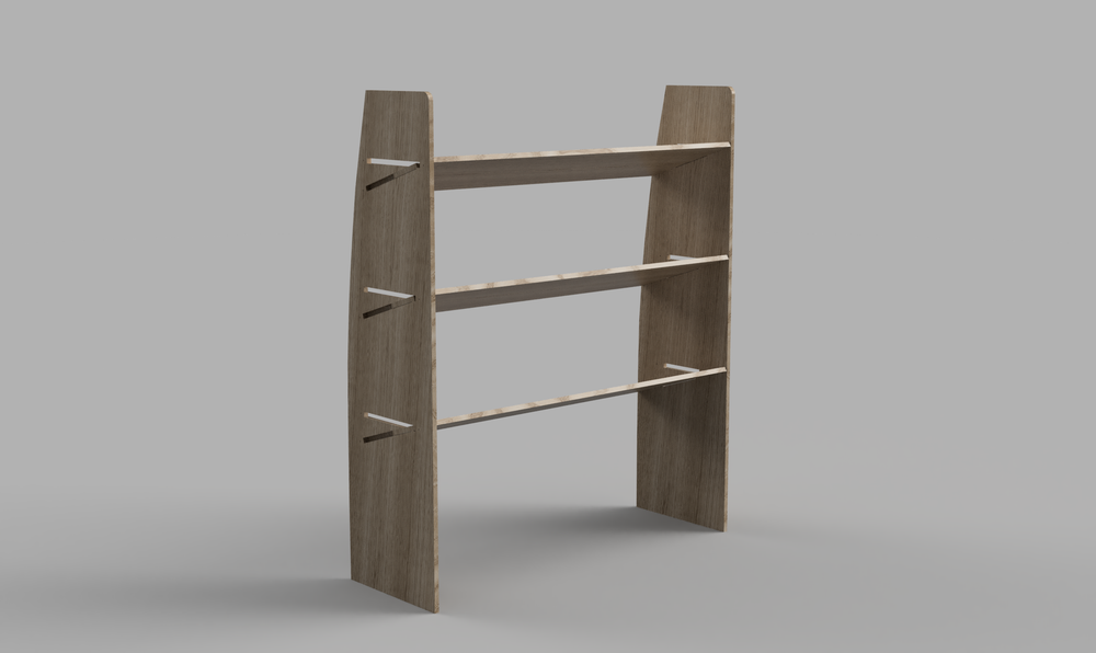 Relay MWB 2006 Onwards - Angled Passenger's Side Rear Plywood Shelving Unit