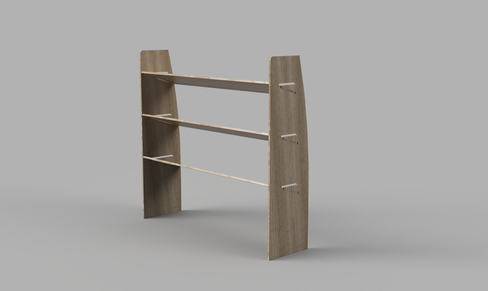 TGE XLWB 2017 Onwards - Angled Driver's Side Rear Plywood Shelving Unit