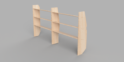 Vito XLWB 2015 Onwards - Angled Driver's Side Full Side Plywood Shelving Unit