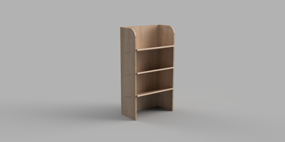 Berlingo SWB 2018 Onwards - Angled Passenger's Side Rear Plywood Shelving Unit