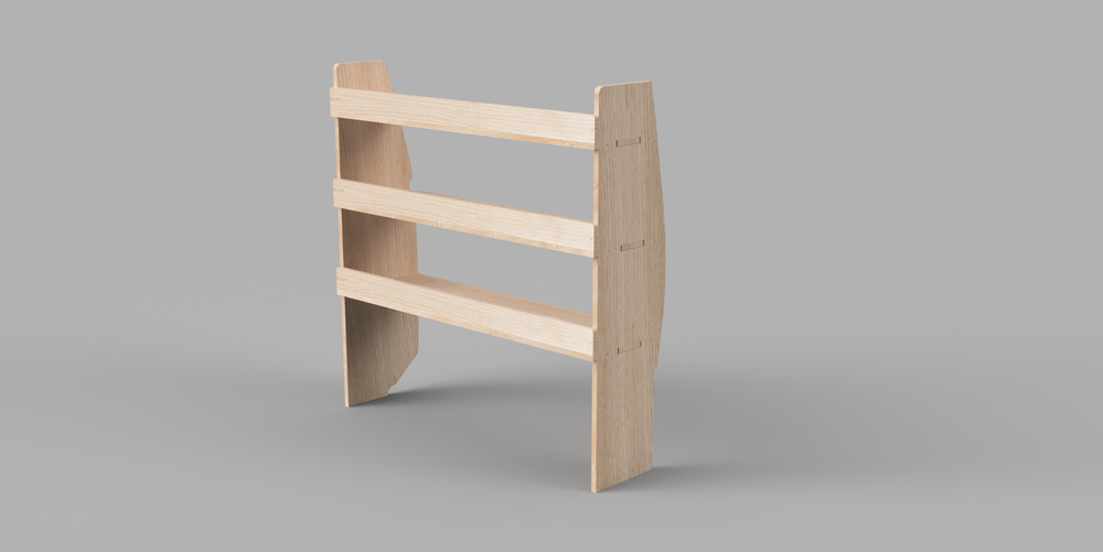 Dispatch MWB Crew 2016 Onwards - Straight Driver's Side Rear Plywood Shelving Unit