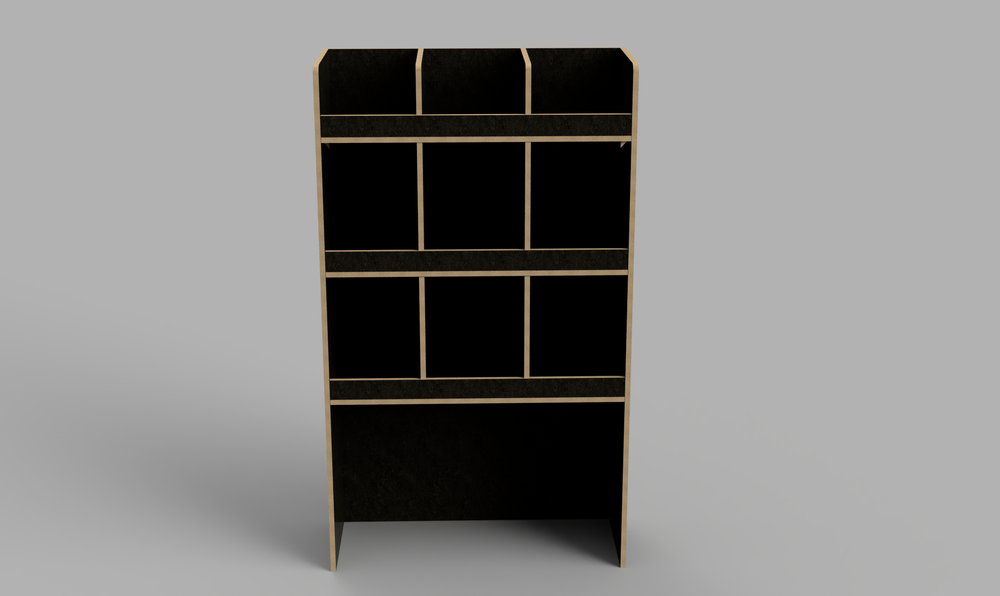 Movano LWB 2021 Onwards - Pigeonhole Bulkhead Brown Phenolic Shelving Unit