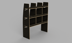 TGE MWB 2017 Onwards - Pigeonhole Passenger's Side Rear Brown Phenolic Shelving Unit