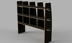 Movano LWB 2021 Onwards - Pigeonhole Driver's Side Front Brown Phenolic Shelving Unit