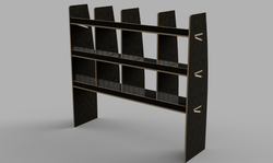 Movano LWB 2021 Onwards - Pigeonhole Driver's Side Rear Brown Phenolic Shelving Unit
