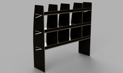 Transit XLWB 2014 - 2024 - Pigeonhole Passenger's Side Rear Brown Phenolic Shelving Unit