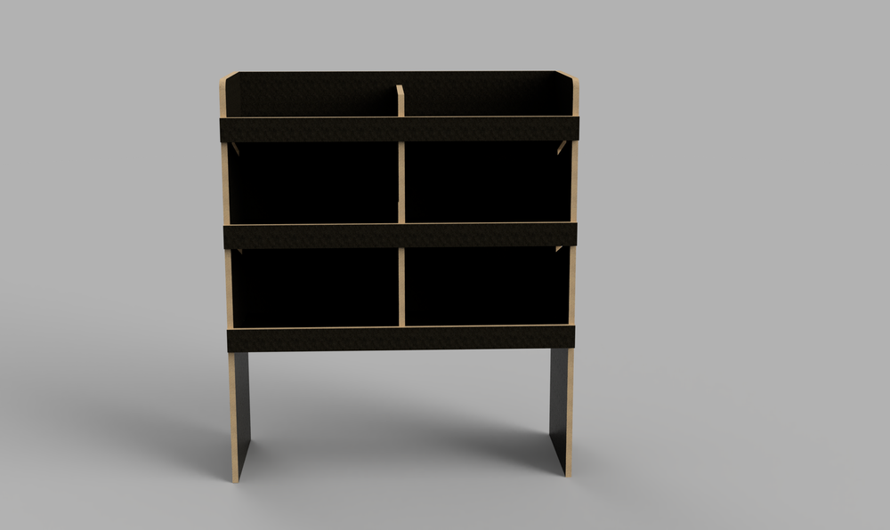 Custom SWB 2023 Onwards - Pigeonhole Bulkhead Brown Phenolic Shelving Unit