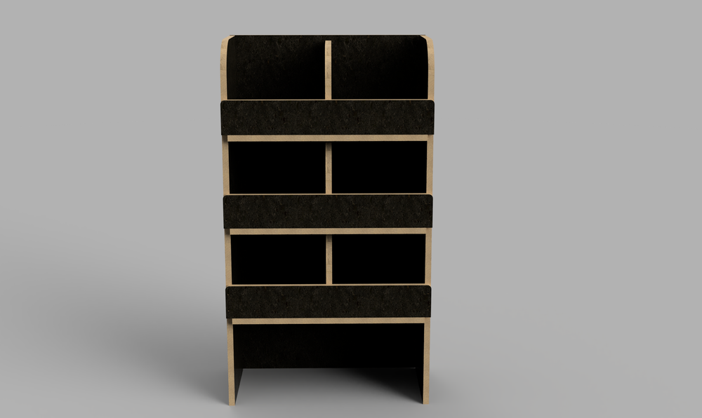 Townstar LWB 2022 Onwards - Pigeonhole Bulkhead Brown Phenolic Shelving Unit