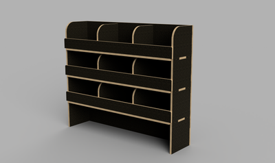 Doblo SWB 2022 Onwards - Pigeonhole Driver's Side Full Side Brown Phenolic Shelving Unit