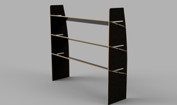 Sprinter LWB 2018 Onwards - Angled Driver's Side Front Brown Phenolic Shelving Unit