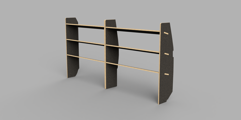 Primastar (NV300) SWB 2016 Onwards - Angled Driver's Side Full Side Brown Phenolic Shelving Unit