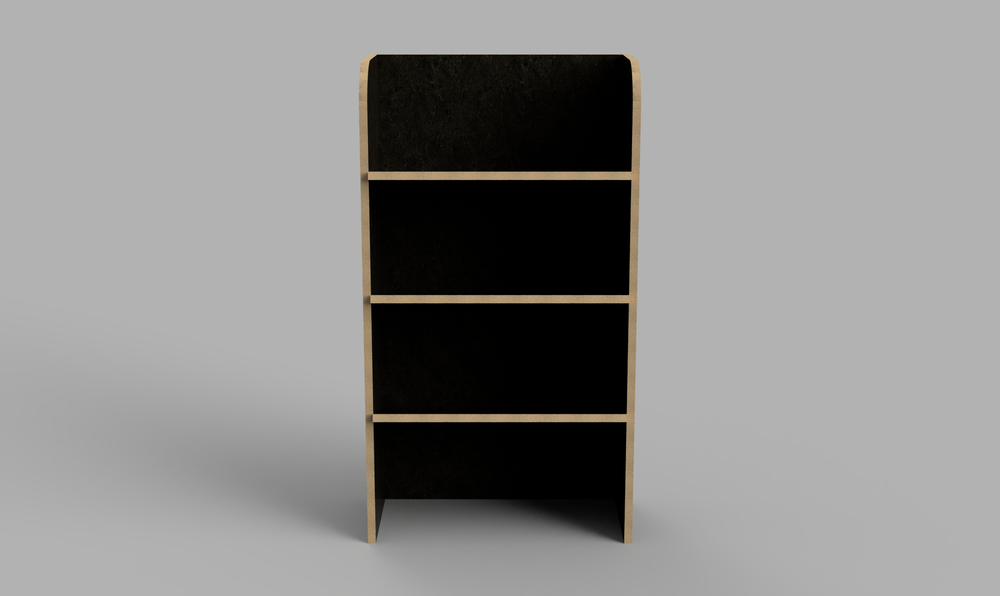 Doblo LWB 2022 Onwards - Angled Bulkhead Brown Phenolic Shelving Unit
