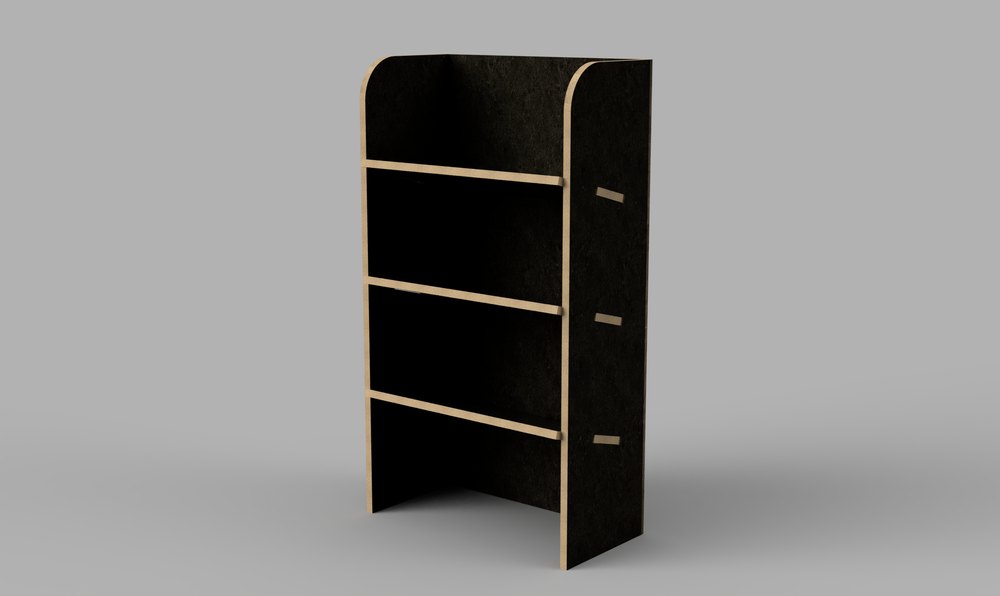 Partner LWB Crew 2018 Onwards - Angled Driver's Side Rear Brown Phenolic Shelving Unit