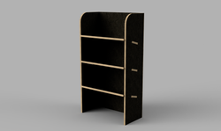 Partner LWB Crew 2018 Onwards - Angled Driver's Side Rear Brown Phenolic Shelving Unit