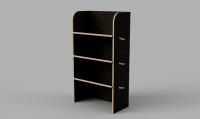 Partner LWB Crew 2018 Onwards - Angled Driver's Side Rear Brown Phenolic Shelving Unit