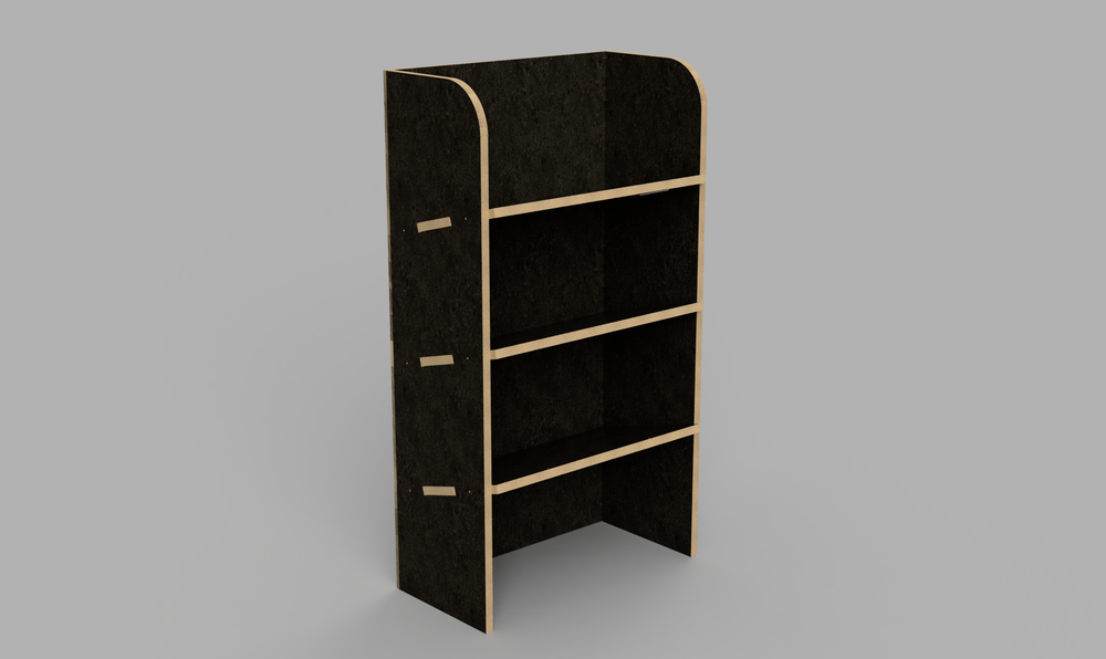 Caddy LWB 2020 Onwards - Angled Passenger's Side Rear Brown Phenolic Shelving Unit
