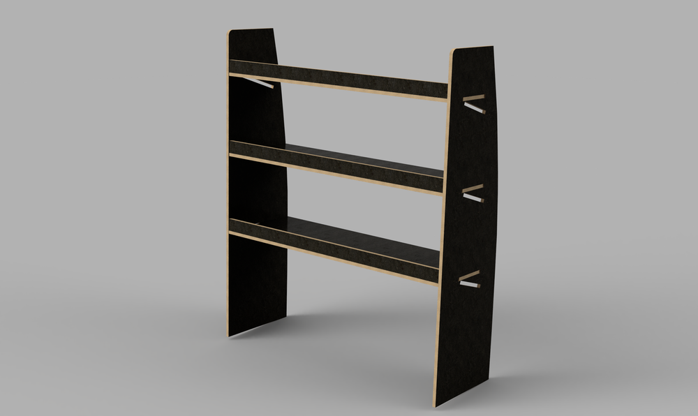 Master MWB Crew 2010 Onwards - Straight Driver's Side Rear Brown Phenolic Shelving Unit