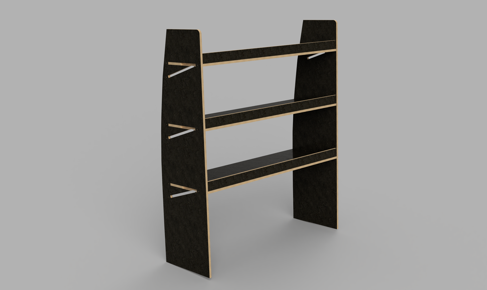 Master MWB Crew 2010 Onwards - Straight Passenger's Side Rear Brown Phenolic Shelving Unit