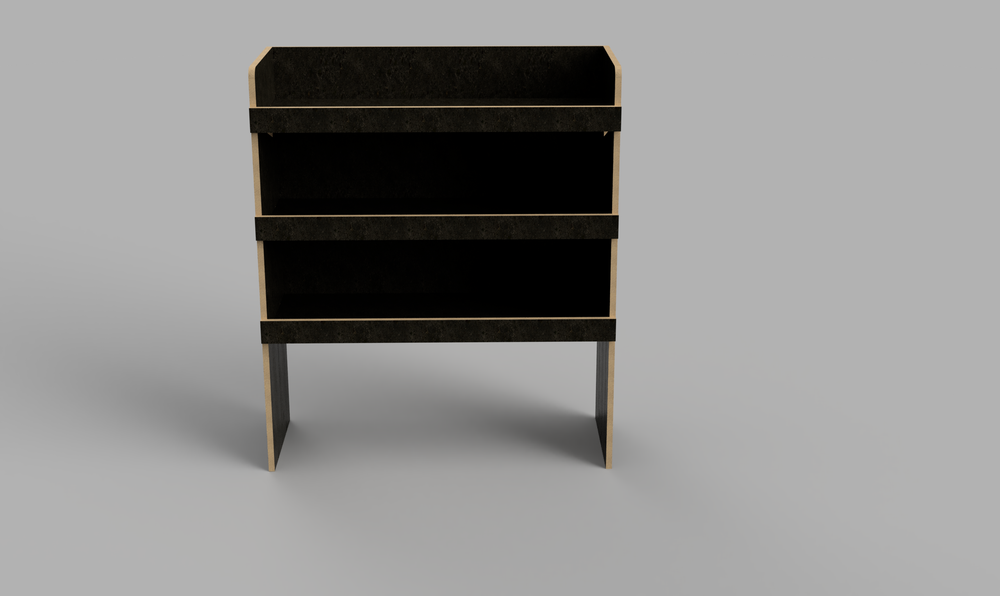 Custom SWB 2023 Onwards - Straight Bulkhead Brown Phenolic Shelving Unit