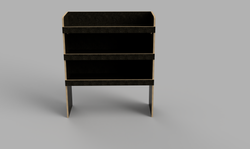 Custom SWB 2023 Onwards - Straight Bulkhead Brown Phenolic Shelving Unit