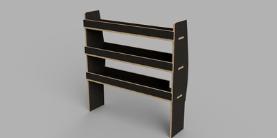 Vivaro SWB 2019 Onwards - Straight Driver's Side Front Brown Phenolic Shelving Unit